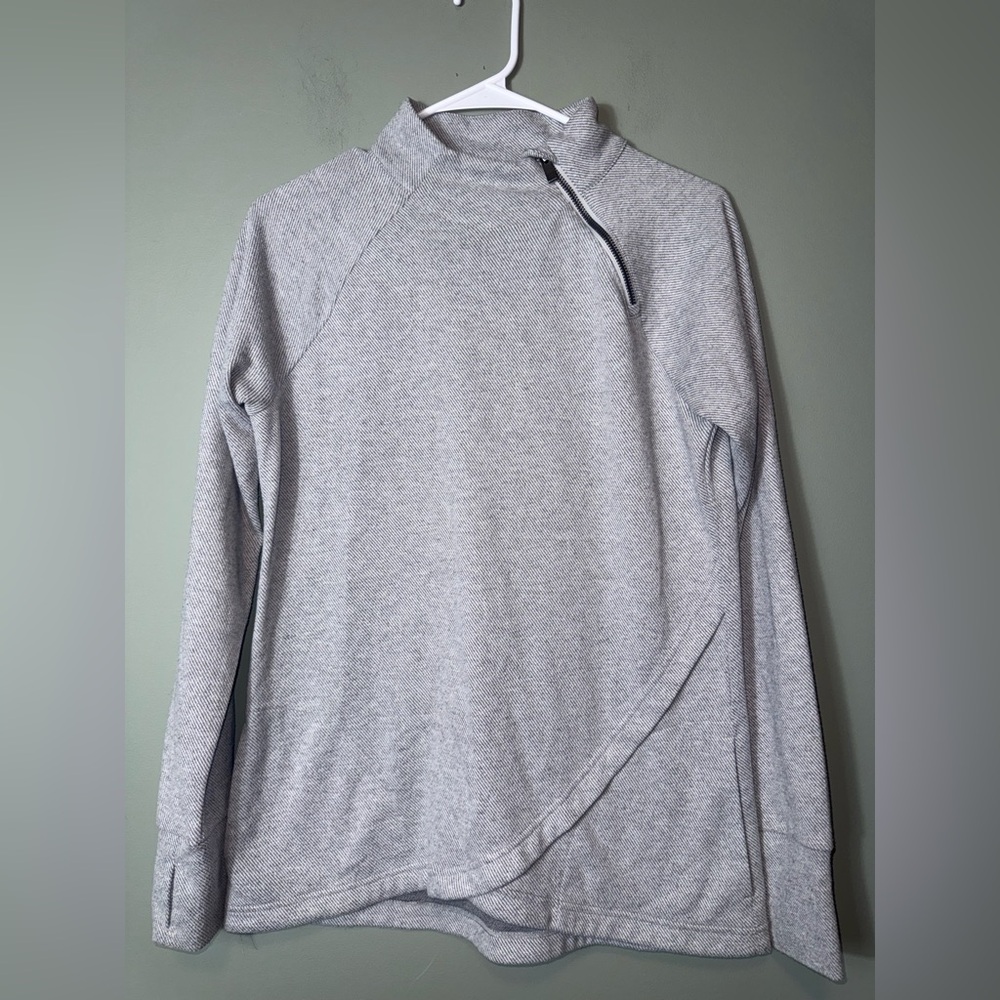 Kyodan‎ Outdoor Women's Pullover Sz. Medium Gray Asymmetrical Zipper